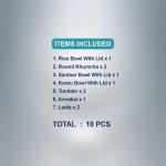 SAIL Salem Stainless 10 Pcs Tope Dinner Set