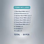 SAIL Salem Stainless 20 Pcs Tope Dinner Set