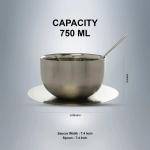 Spicy Soup Bowl with Saucer & Spoon Set Of 4